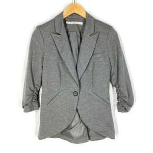 Gibson Gray Blazer Single Breasted One Button 3/4 Sleeve Knit XS